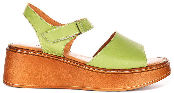 Petal Platform Sandals In Green