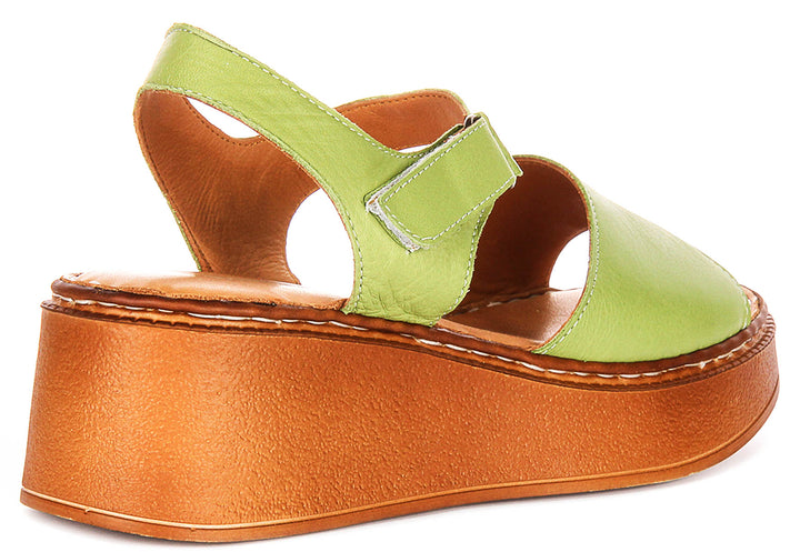 Petal Platform Sandals In Green