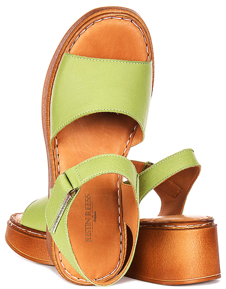 Petal Platform Sandals In Green