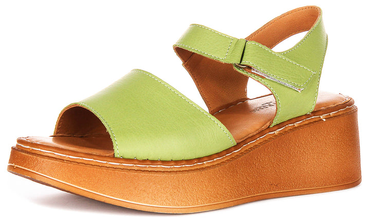 Petal Platform Sandals In Green