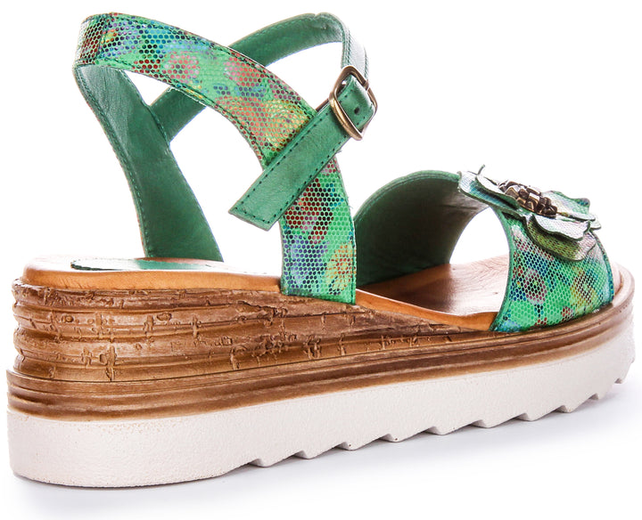 Tania Sandals In Green Flower Sandal