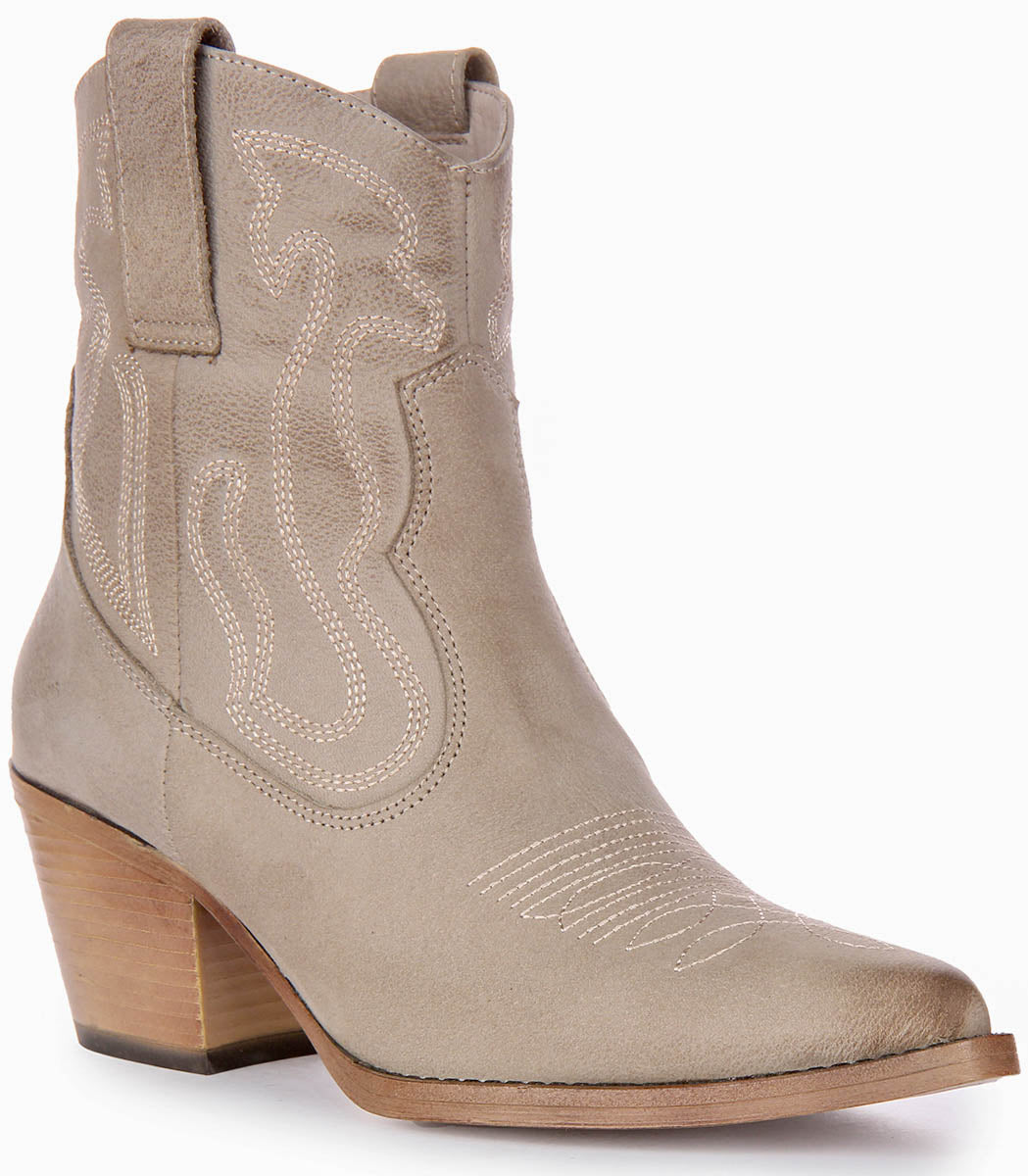 Grey ankle cheap cowboy boots