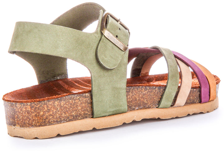 Winona Footbed Sandals In Khaki