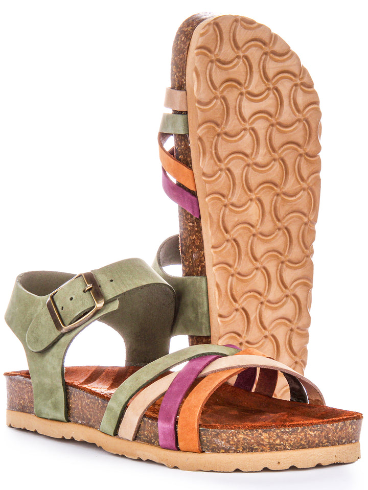 Winona Footbed Sandals In Khaki