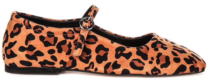 Kiera Flat Mary Jane In Leopard Leather