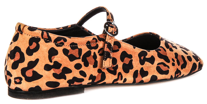 Kiera Flat Mary Jane In Leopard Leather