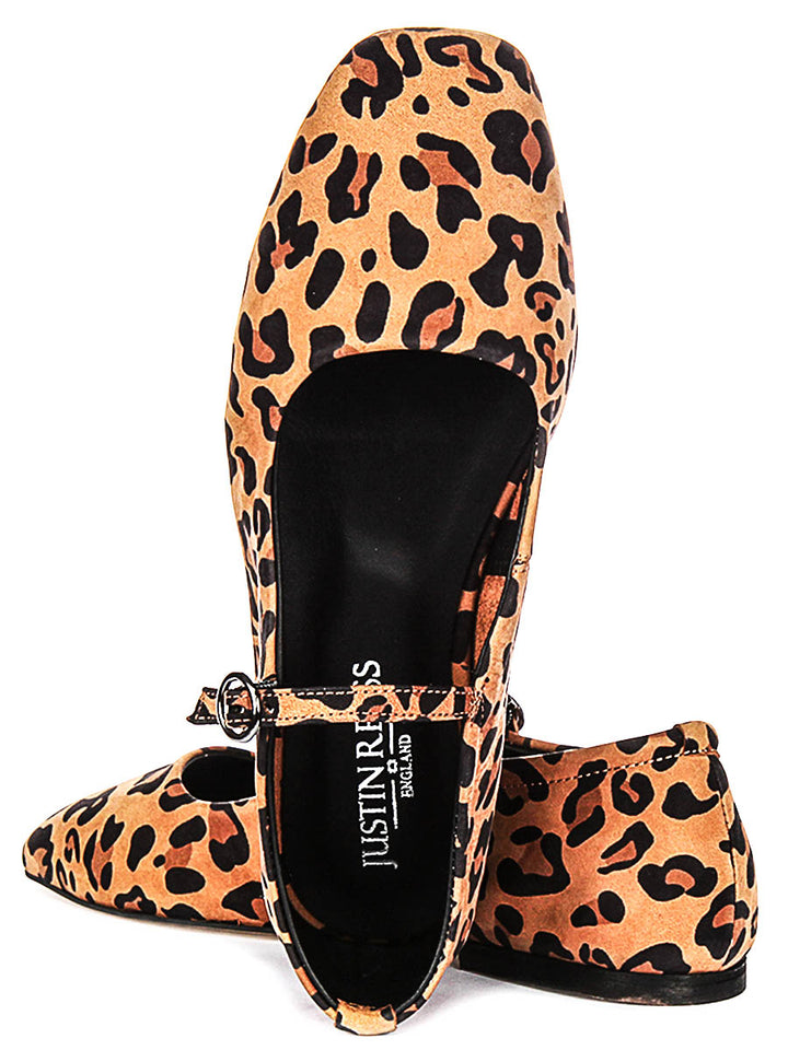 Kiera Flat Mary Jane In Leopard Leather
