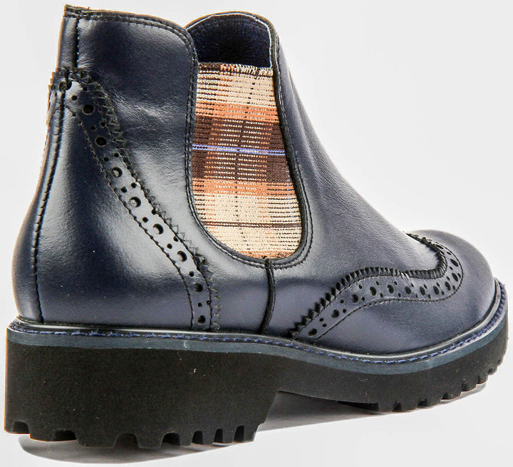 Harriet Leather Chelsea Boot In Navy