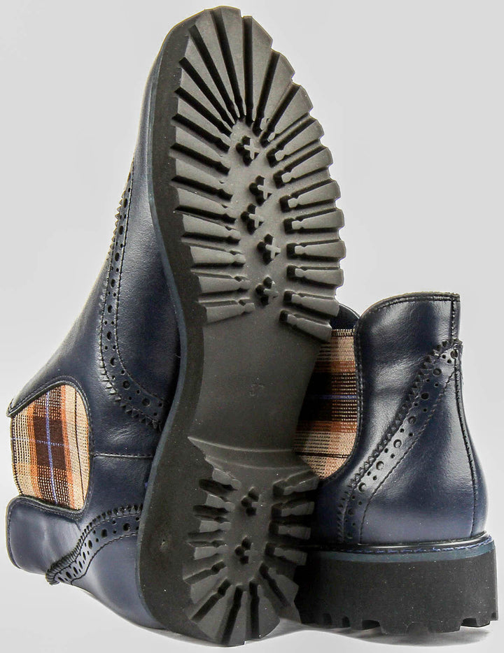 Harriet Leather Chelsea Boot In Navy