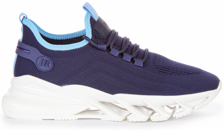 Bounce 5 Lace up Trainers In Navy Blue