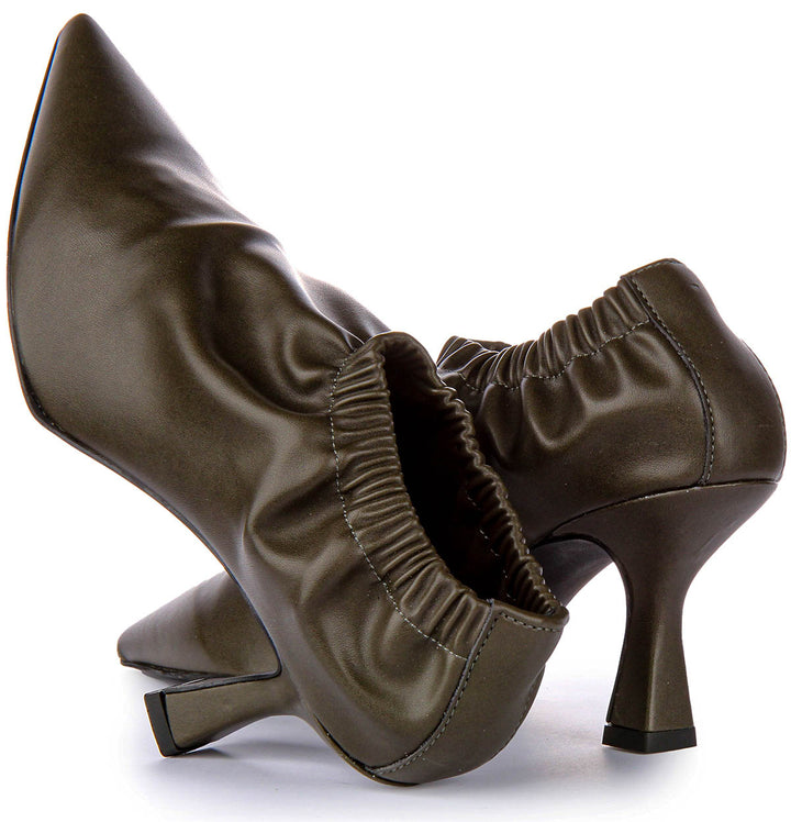 Queen High Heels In Olive Green