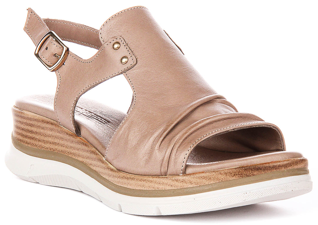 Molly Wedge Sandals In Stone