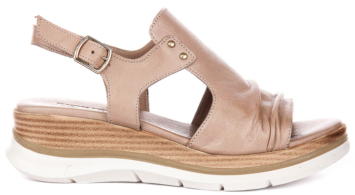 Molly Wedge Sandals In Stone