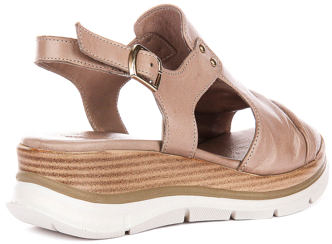 Molly Wedge Sandals In Stone