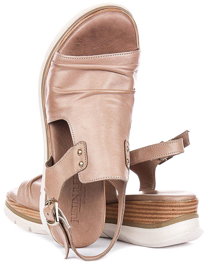 Molly Wedge Sandals In Stone