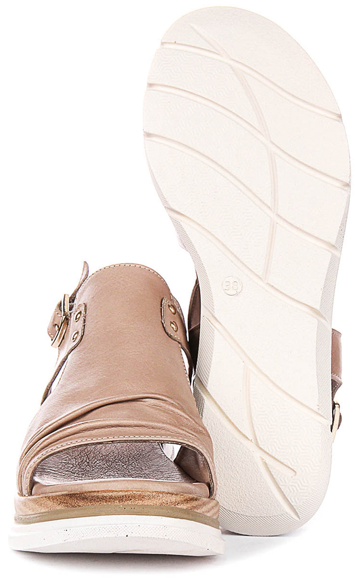 Molly Wedge Sandals In Stone