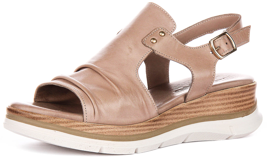 Molly Wedge Sandals In Stone