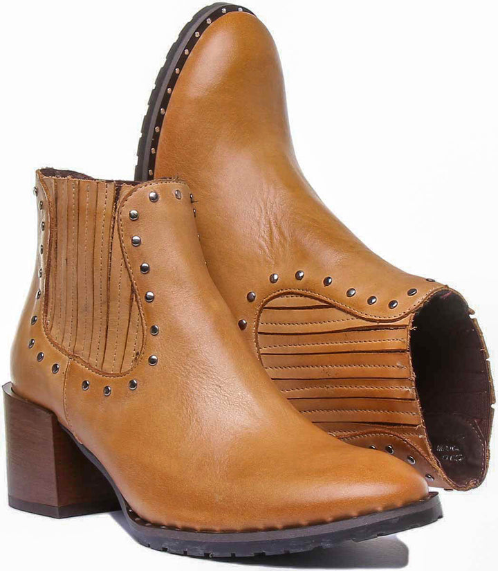 Hero Studded Chelsea Boot In Tan