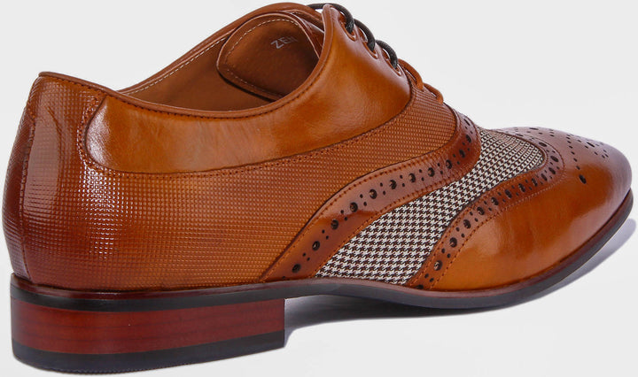 Zen Tweed Brogues In Tan