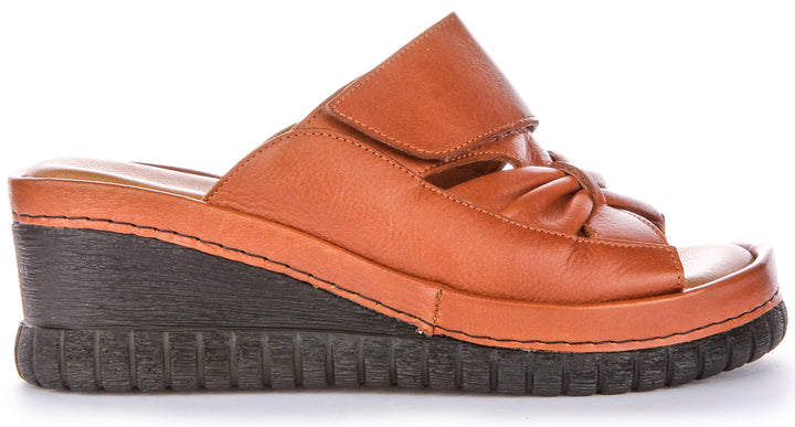 Sloane Soft Footbed Wedge Sandals In Tan