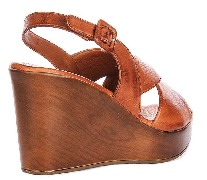 Celeste Wedges Sandals In Tan