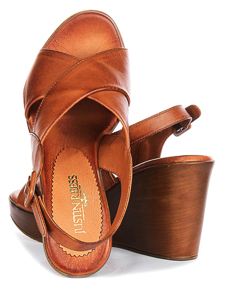 Celeste Wedges Sandals In Tan