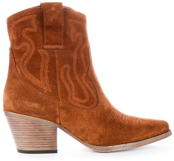Nova Suede Ankle Boots In Tan Suede