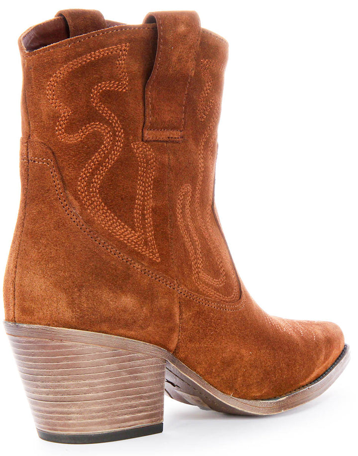 Nova Suede Ankle Boots In Tan Suede
