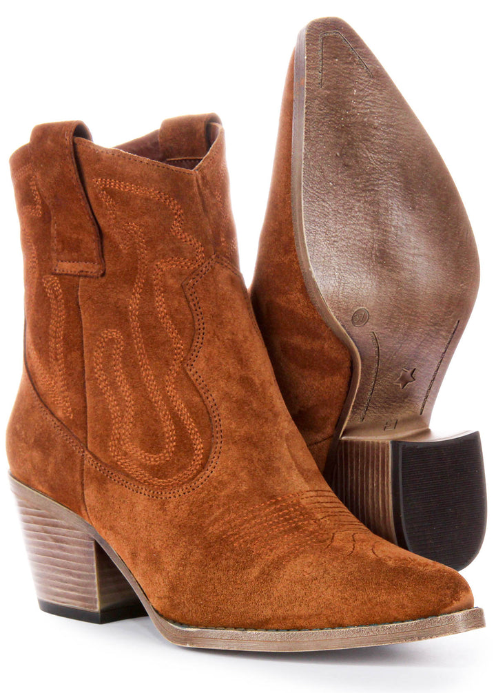 Nova Suede Ankle Boots In Tan Suede