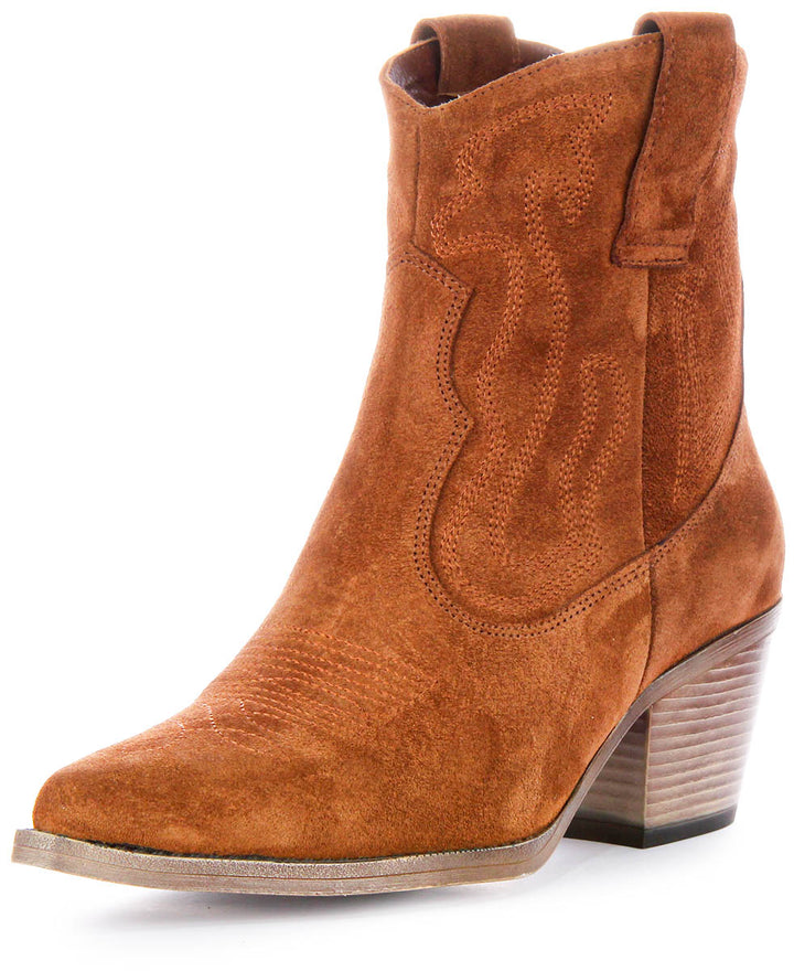 Nova Suede Ankle Boots In Tan Suede