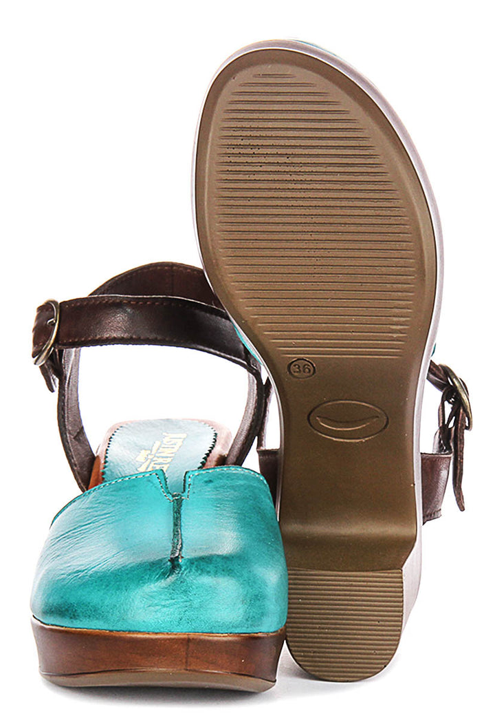 Sierra Wedge Sandal In Teal