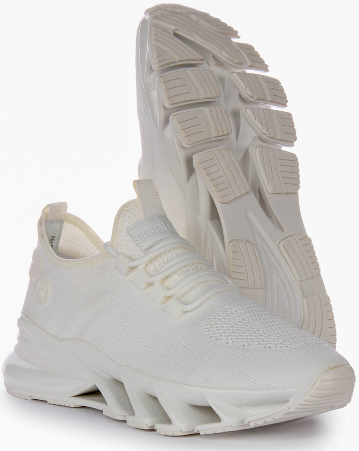 Bounce 5 Lace up Trainers In White
