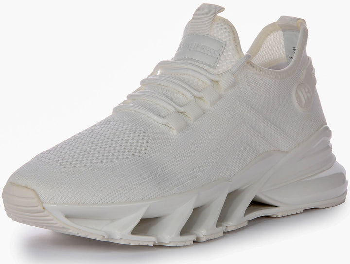 Bounce 5 Lace up Trainers In White