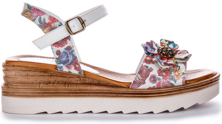 Tania Sandals In White Multi