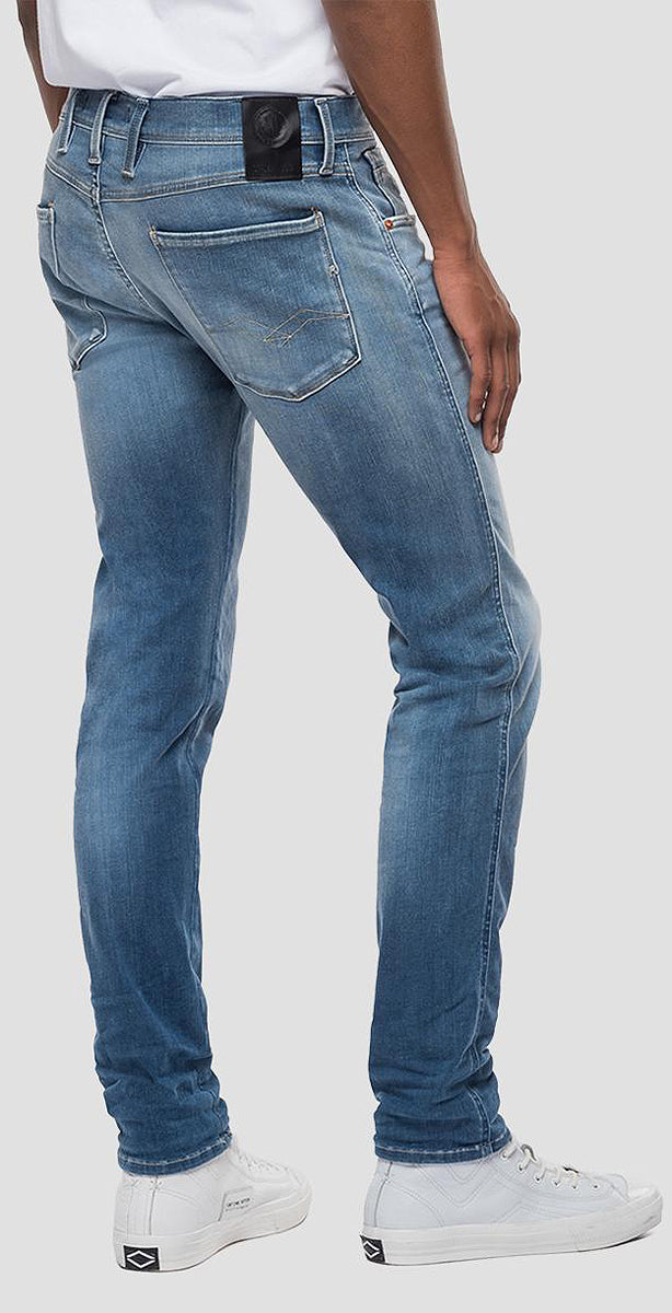 Replay Mens Jeans Replay Anbass Hyperflex Jeans In Blue For Men