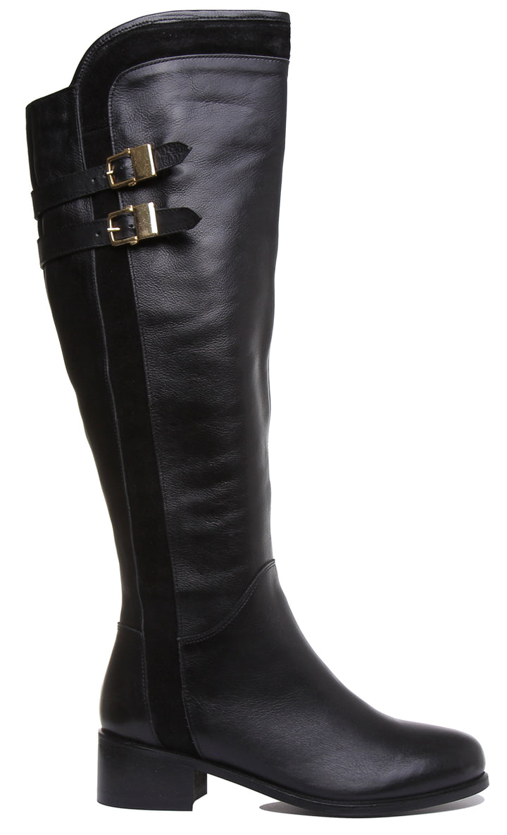 JUSTINREESS ENGLAND Womens Knee High Boot Freya Knee High Leather Riding Boot In Black