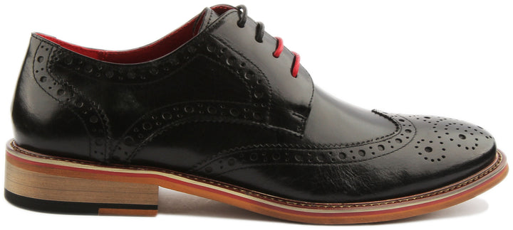JUSTINREESS ENGLAND Mens Shoes Dover Lace Up Leather Brogue Shoe In Black