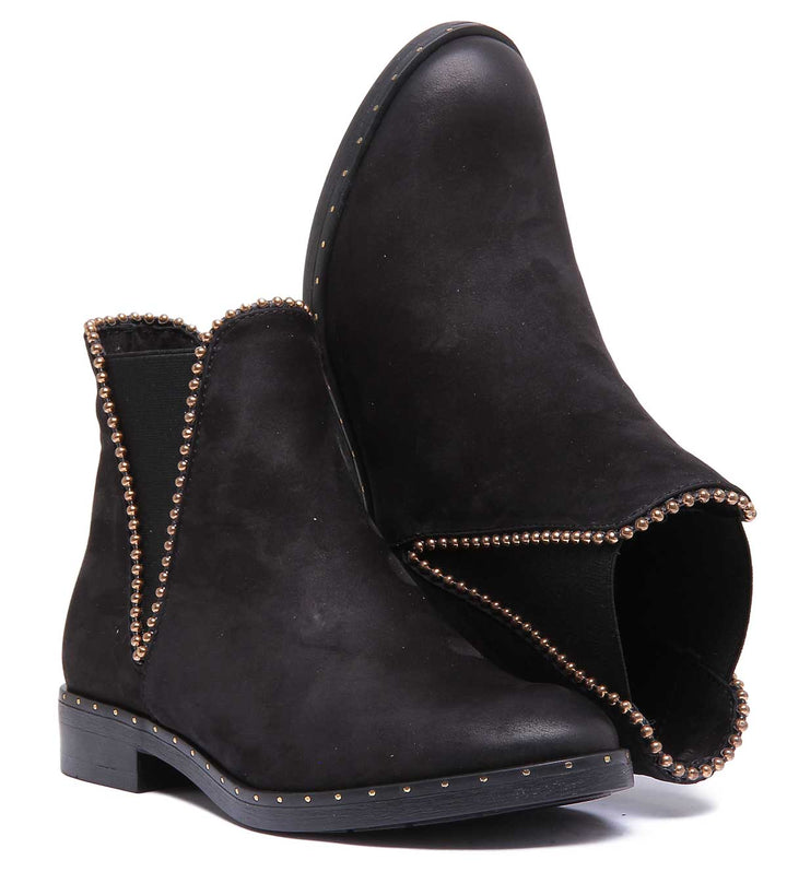 JUSTINREESS ENGLAND Womens Ankle Boots Mea Beaded Chelsea Boot In Black