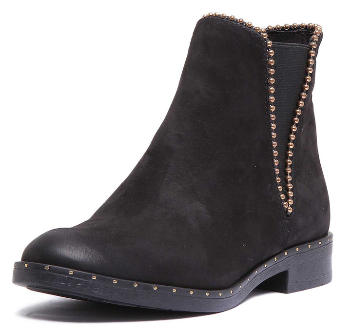 JUSTINREESS ENGLAND Womens Ankle Boots Mea Beaded Chelsea Boot In Black