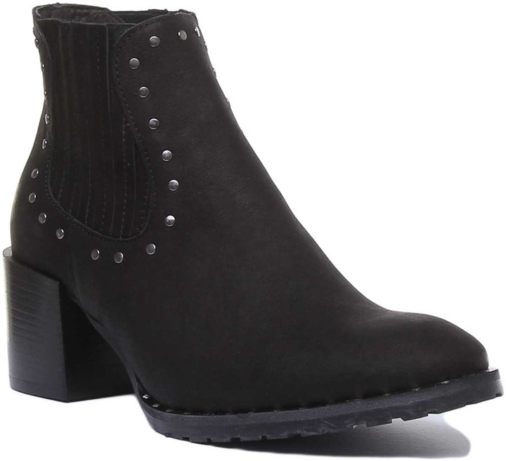JUSTINREESS ENGLAND Womens Ankle Boots Hero Studded Chelsea Boot In Black