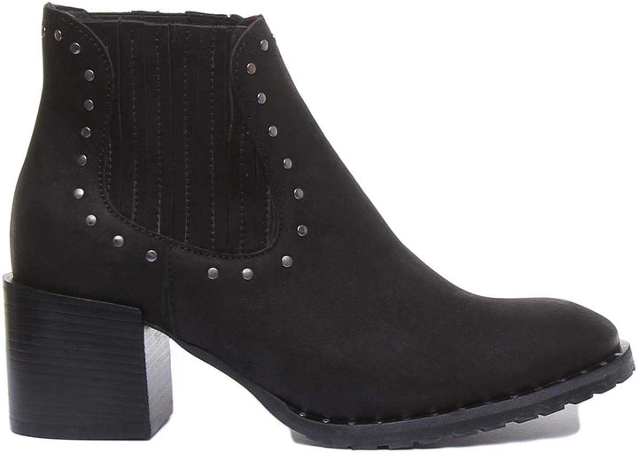 JUSTINREESS ENGLAND Womens Ankle Boots Hero Studded Chelsea Boot In Black