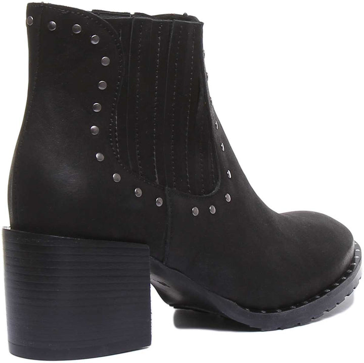 JUSTINREESS ENGLAND Womens Ankle Boots Hero Studded Chelsea Boot In Black