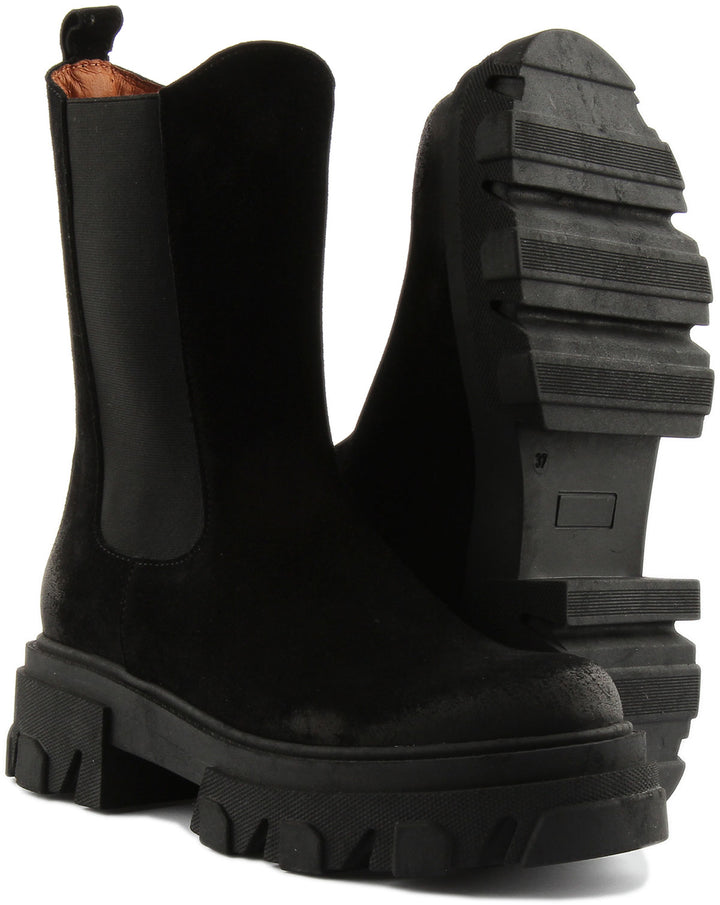 Justinreess England Shoes Macy Tall Chelsea Boot In Black