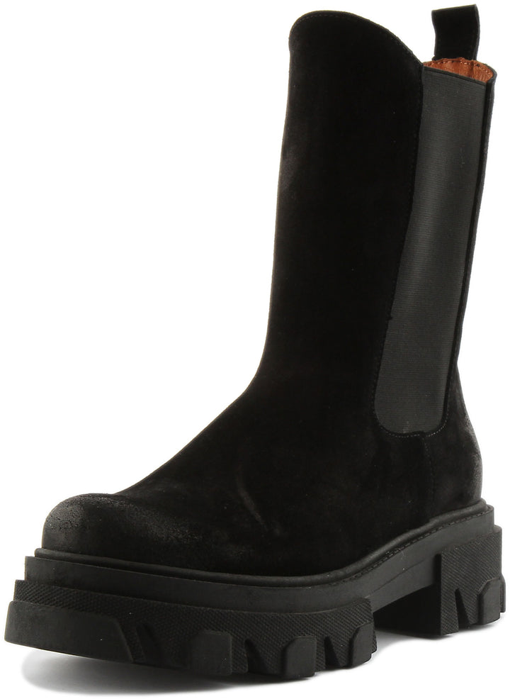 Justinreess England Shoes Macy Tall Chelsea Boot In Black