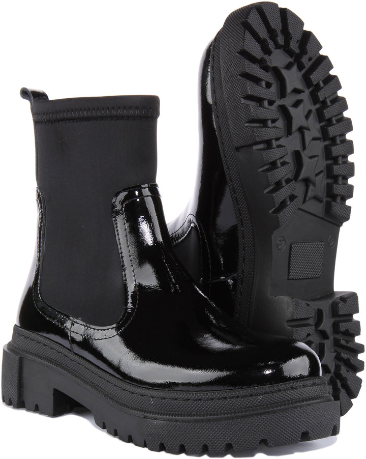 Justinreess England Ankle Boots Claudia Ankle Boots In Black Patent