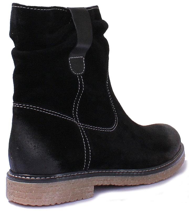 JUSTINREESS ENGLAND Womens Ankle Boots 1000 Pull Up Boot In Black Suede
