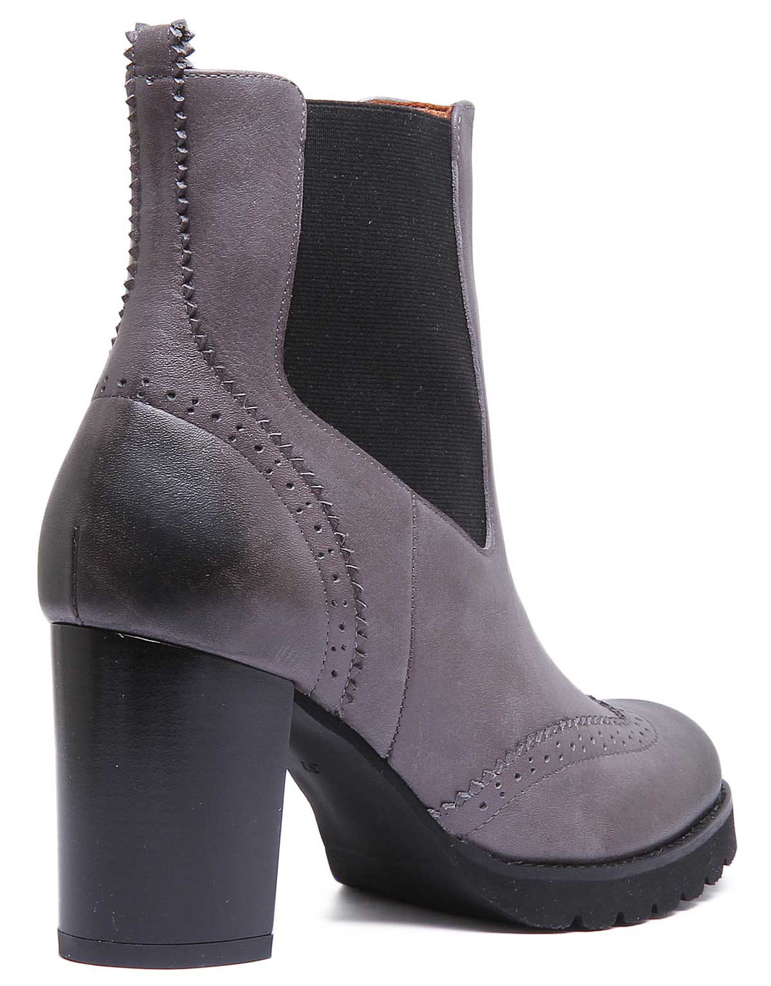 JUSTINREESS ENGLAND Womens Ankle Boots Alice Heeled Leather Chelsea Boot In Grey