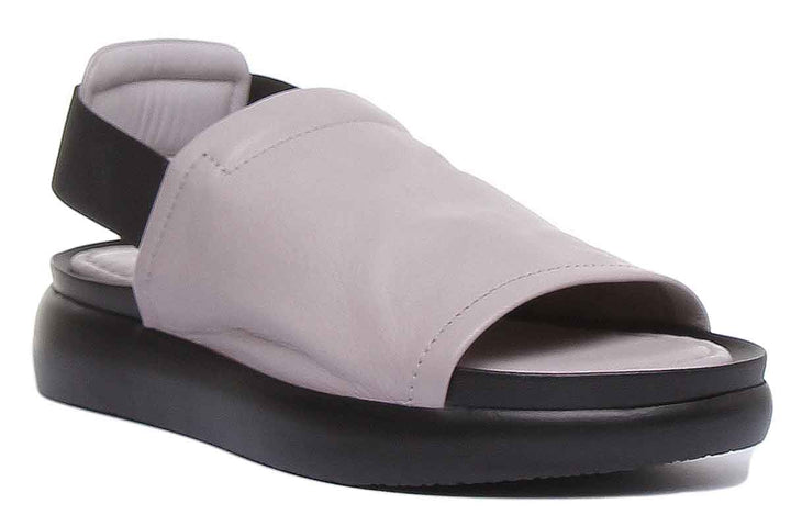 JUSTINREESS ENGLAND Womens Platform Jessica Slingback Sandal In Grey