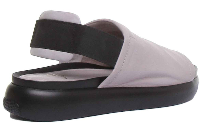JUSTINREESS ENGLAND Womens Platform Jessica Slingback Sandal In Grey