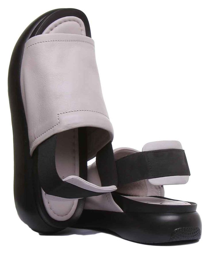 JUSTINREESS ENGLAND Womens Platform Jessica Slingback Sandal In Grey